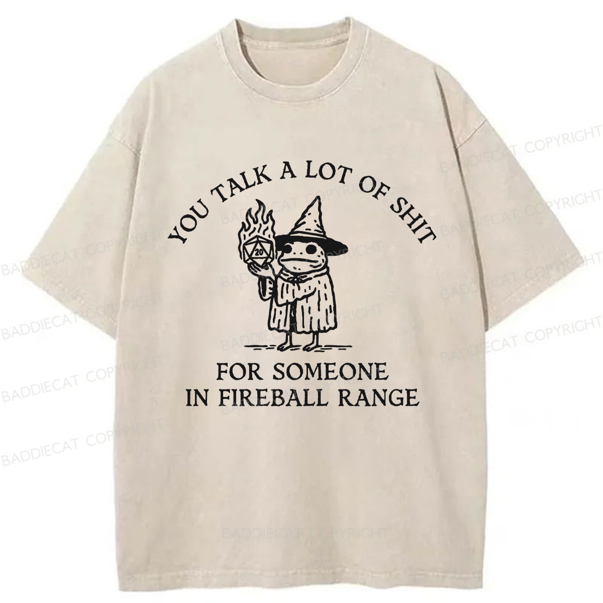 Baddiecat You Talk A Lot Of Shit For Someone In Fireball Range Washed T-shirt