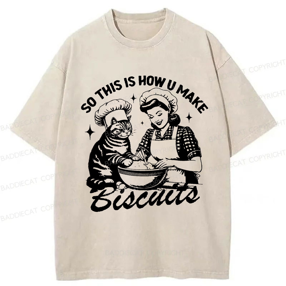 Baddiecat Good kitty Washed T-shirt