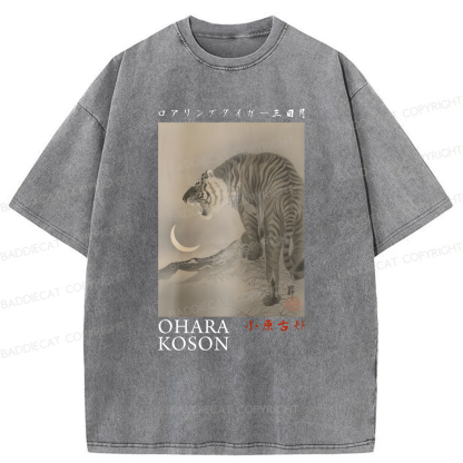 Baddiecat Tokyo Japanese Tiger Washed T-shirt