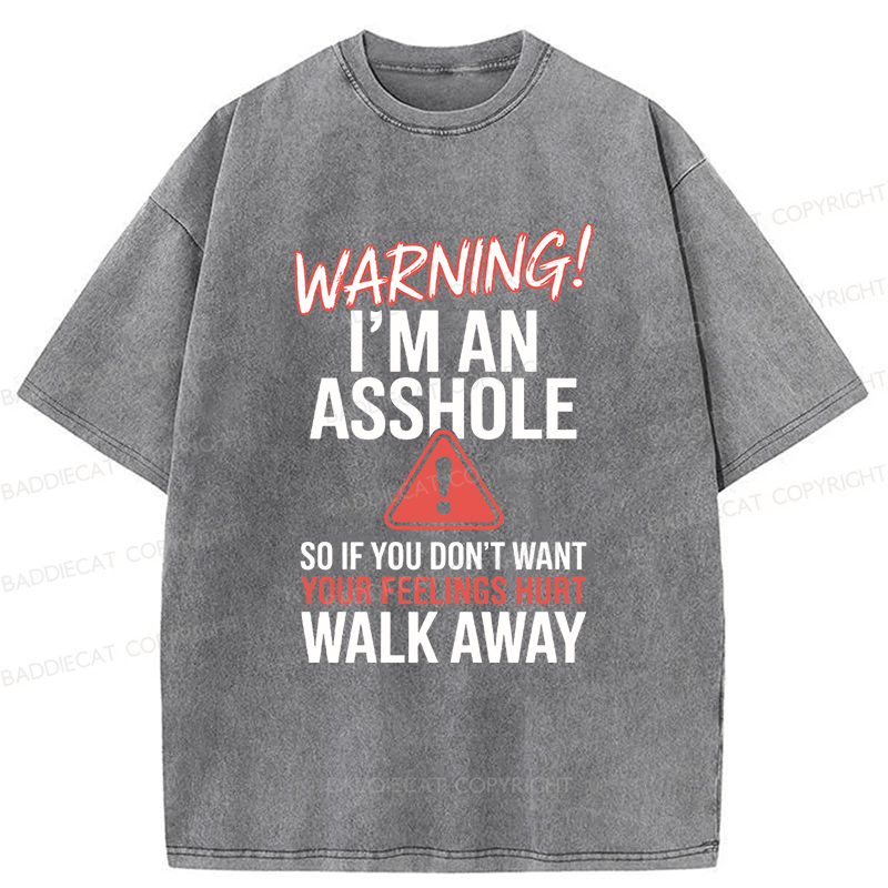 Baddiecat Anti Social Warning I'm An Asshole Washed T-shirt