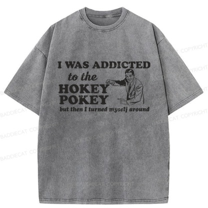 Baddiecat Hokey Pokey Funny Pun Dance Washed T-shirt