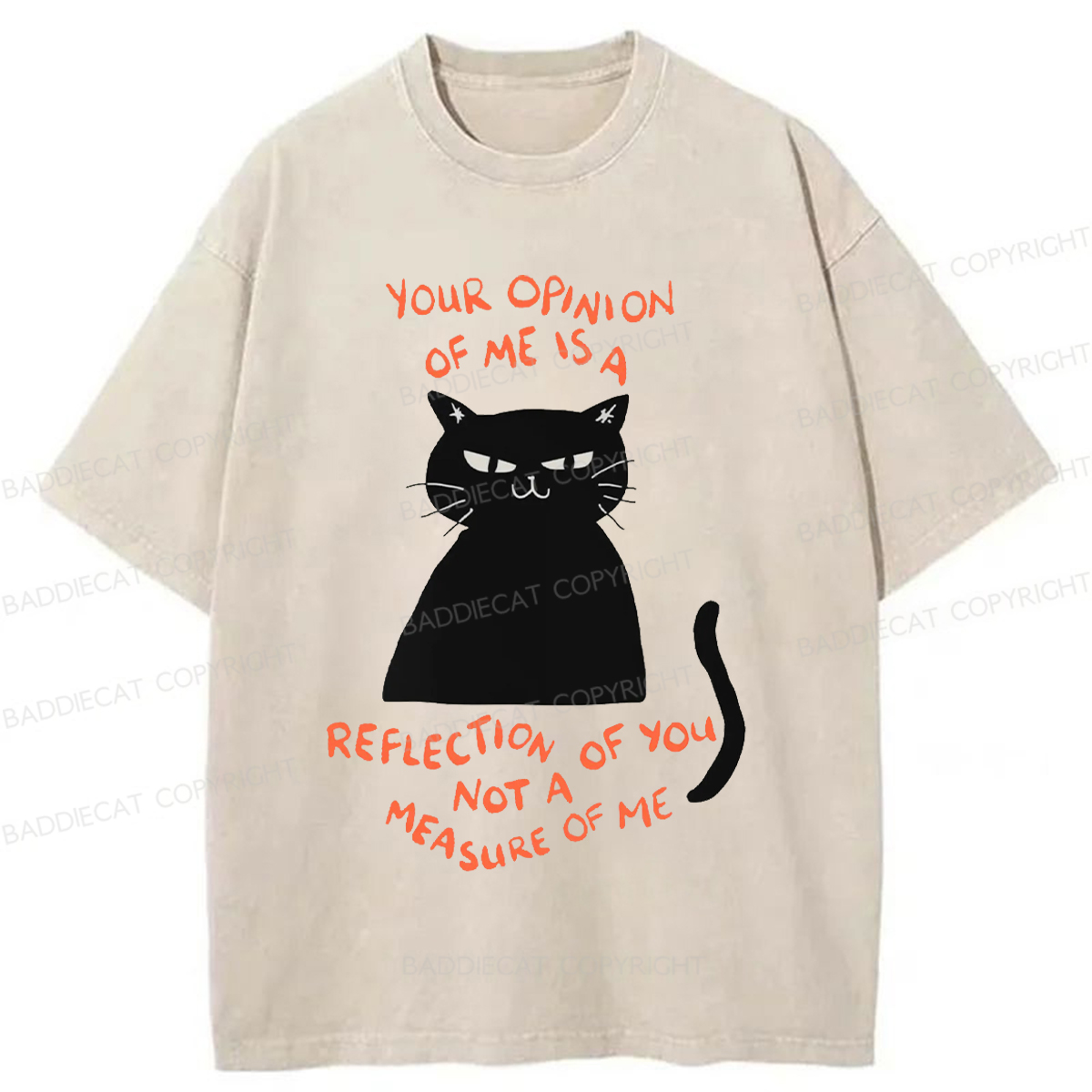 Baddiecat Examining Black Cat Washed T-shirt