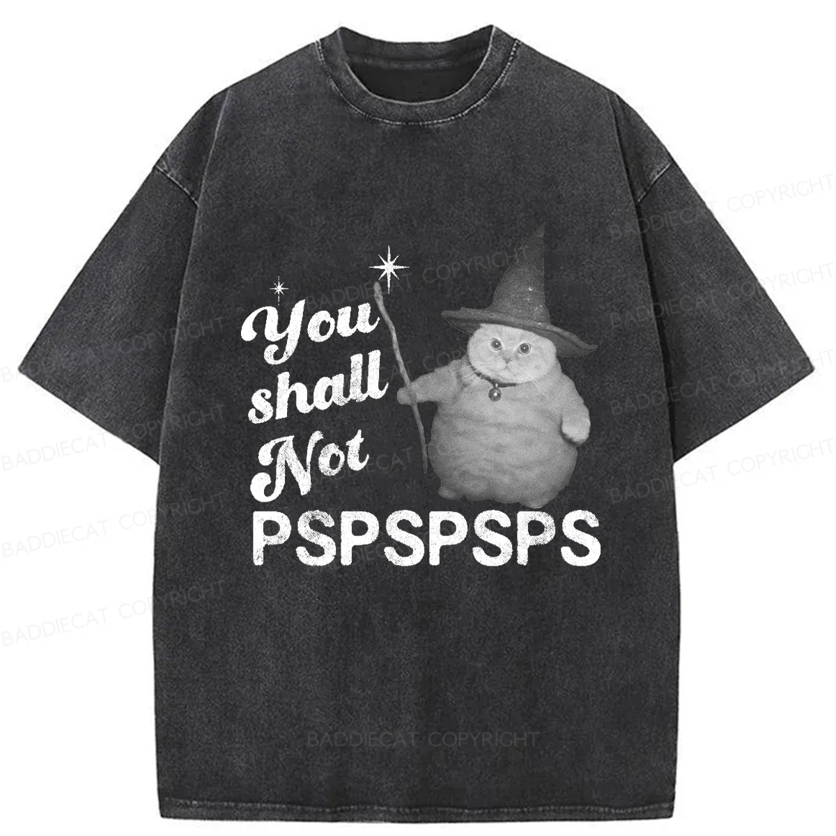 Baddiecat Magical Cat Washed T-shirt