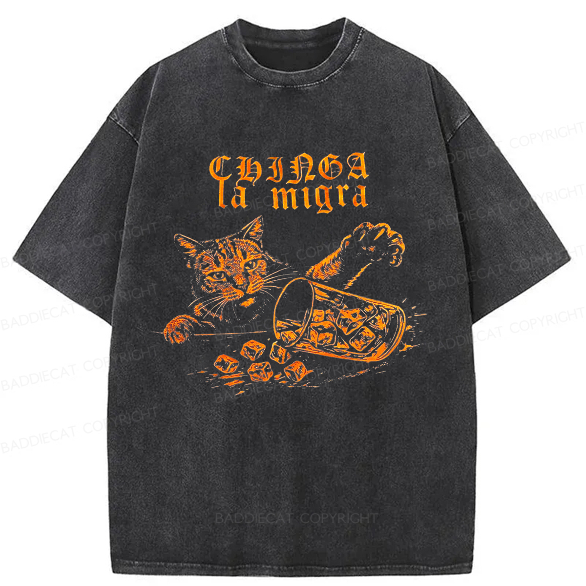 Baddiecat No Ice Cubes Washed T-shirt