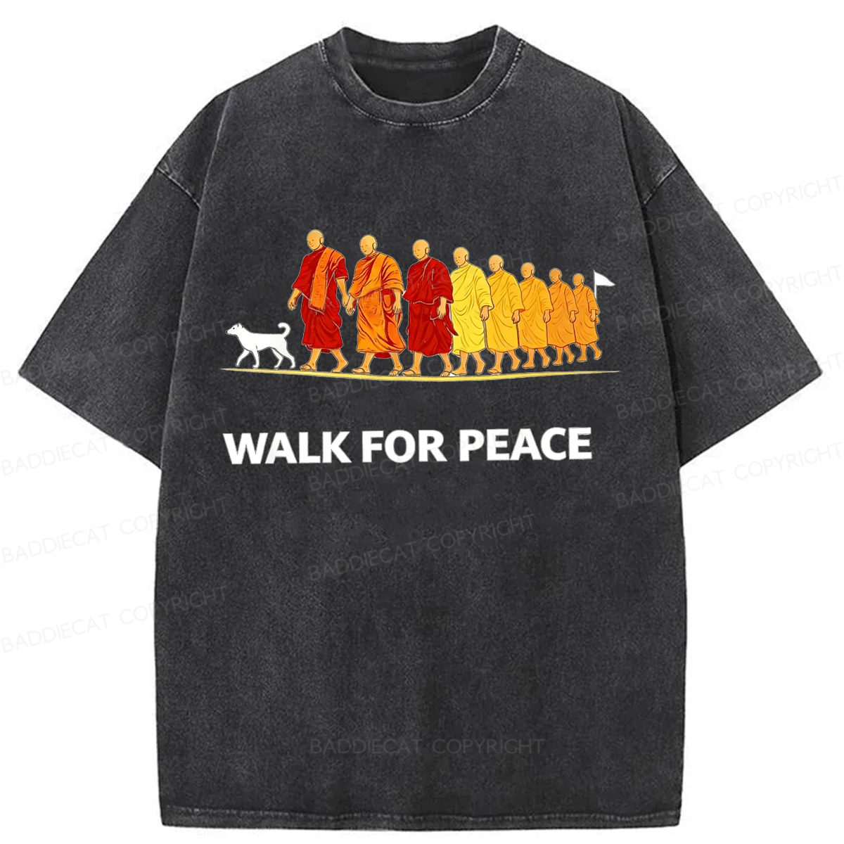 Baddiecat Walk For Peace Washed T-shirt
