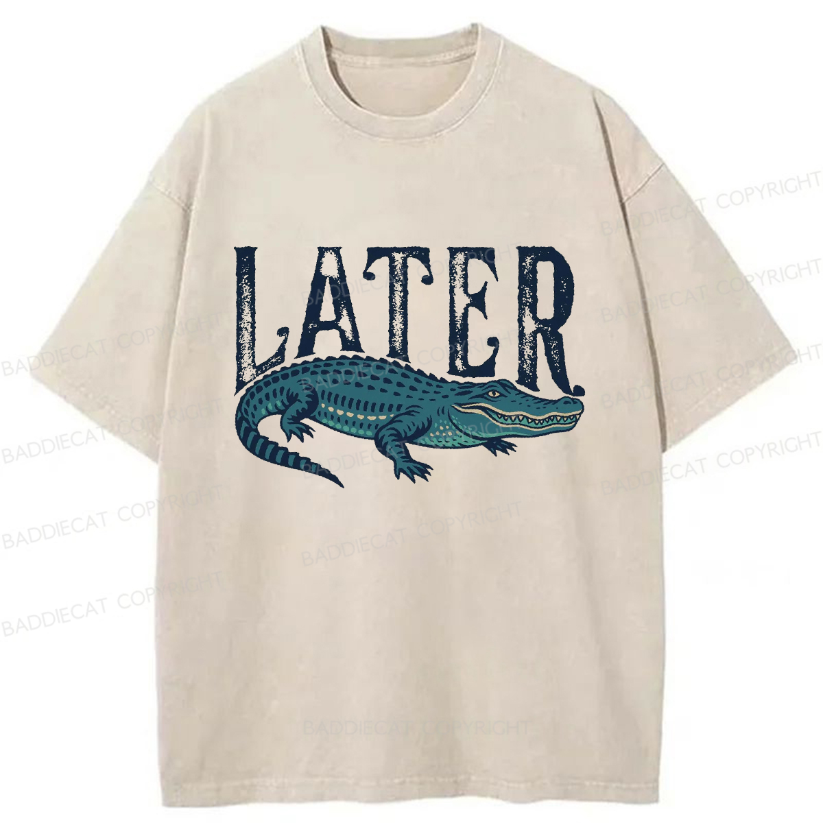 Baddiecat See You Later Alligator Washed T-shirt