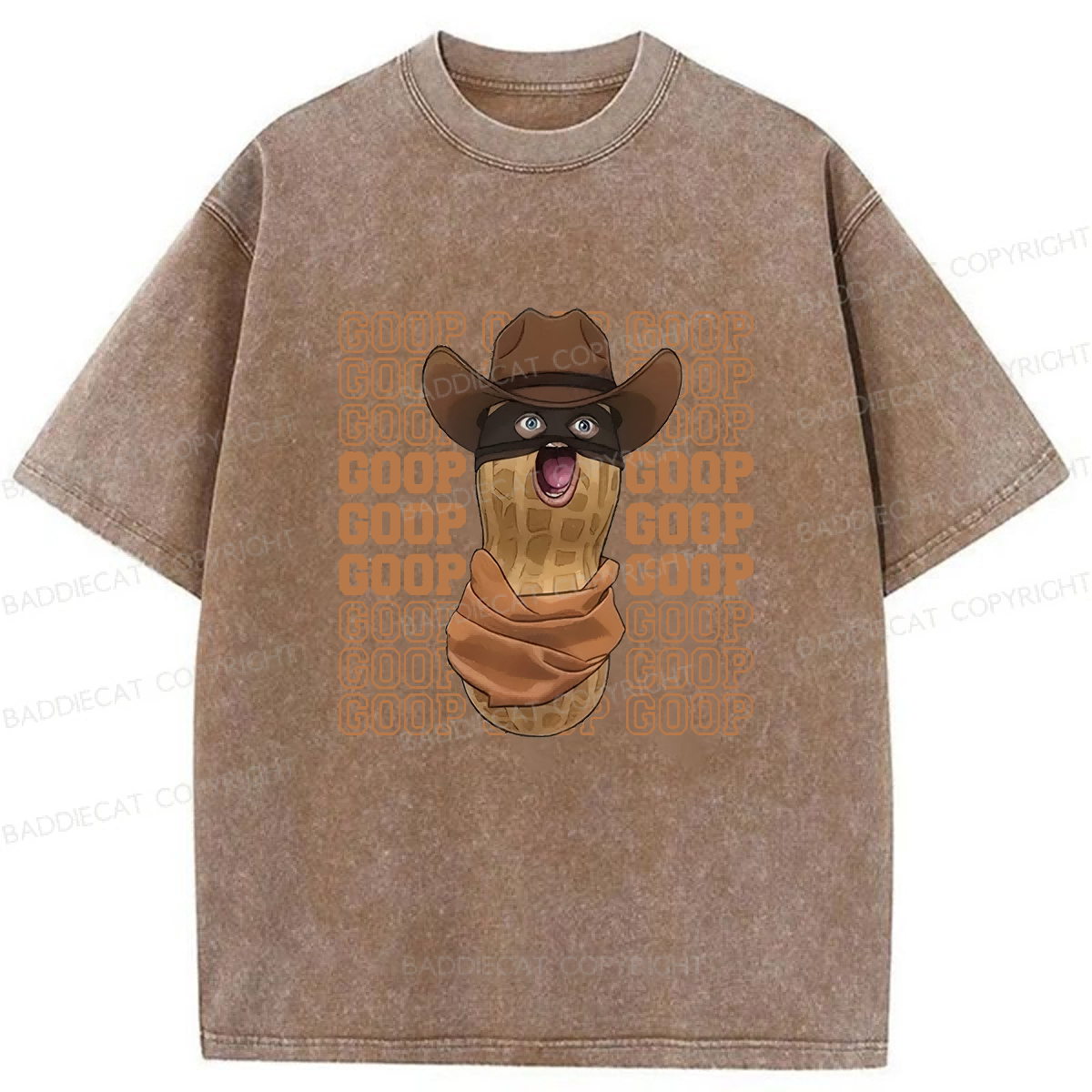 Baddiecat The Burnt Peanut GOOP Meme Washed T-shirt