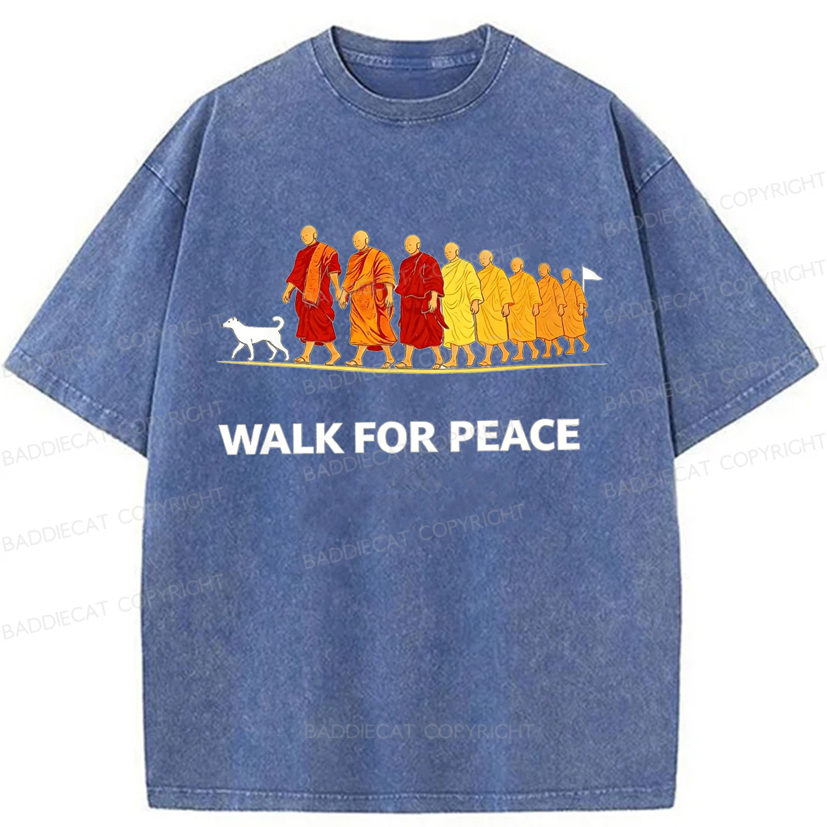 Baddiecat Walk For Peace Washed T-shirt