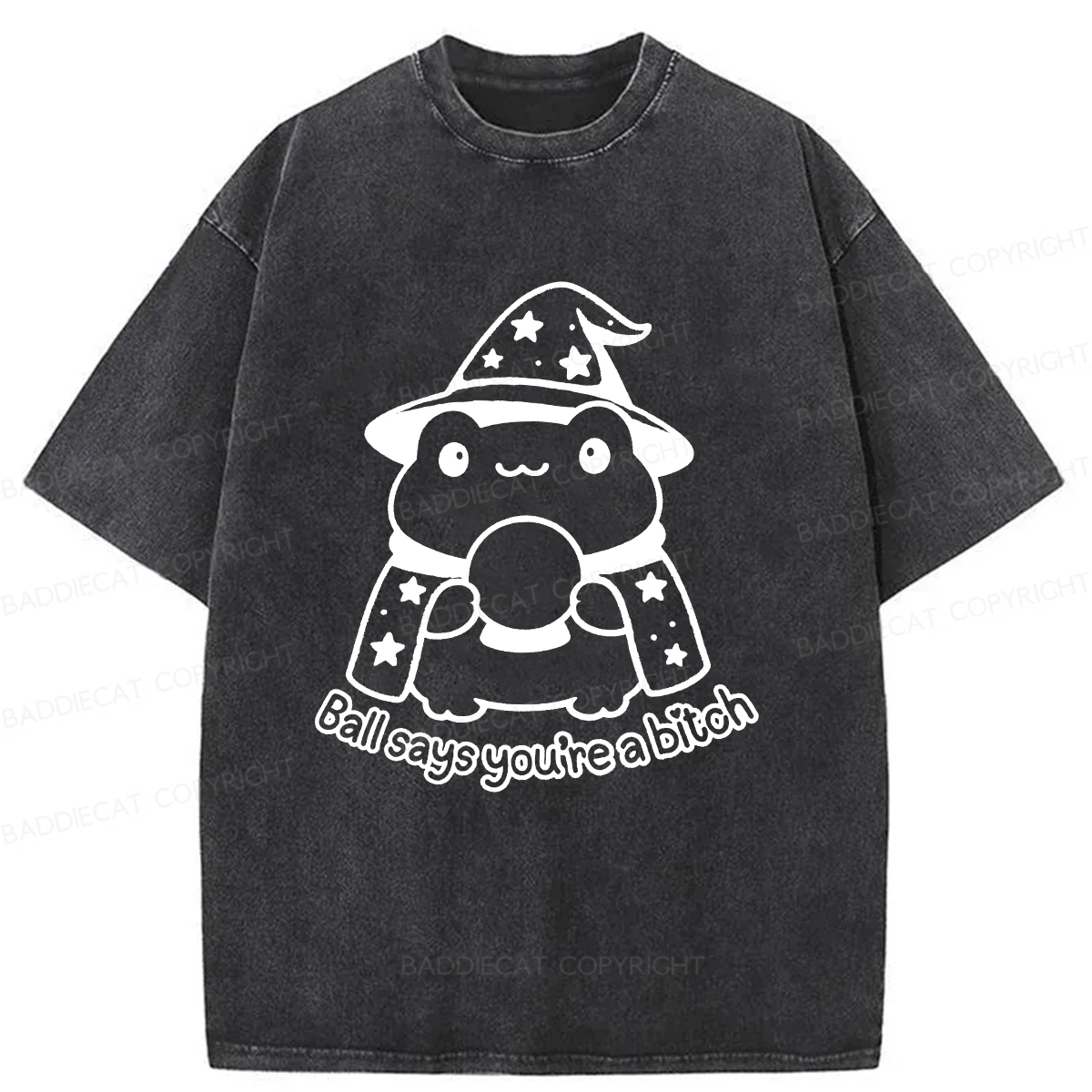 Baddiecat Naive Frog Washed T-shirt