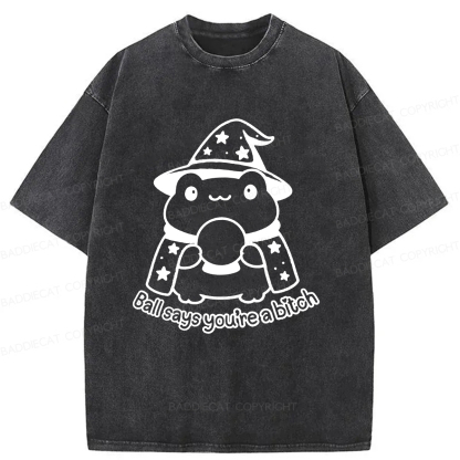 Baddiecat Naive Frog Washed T-shirt