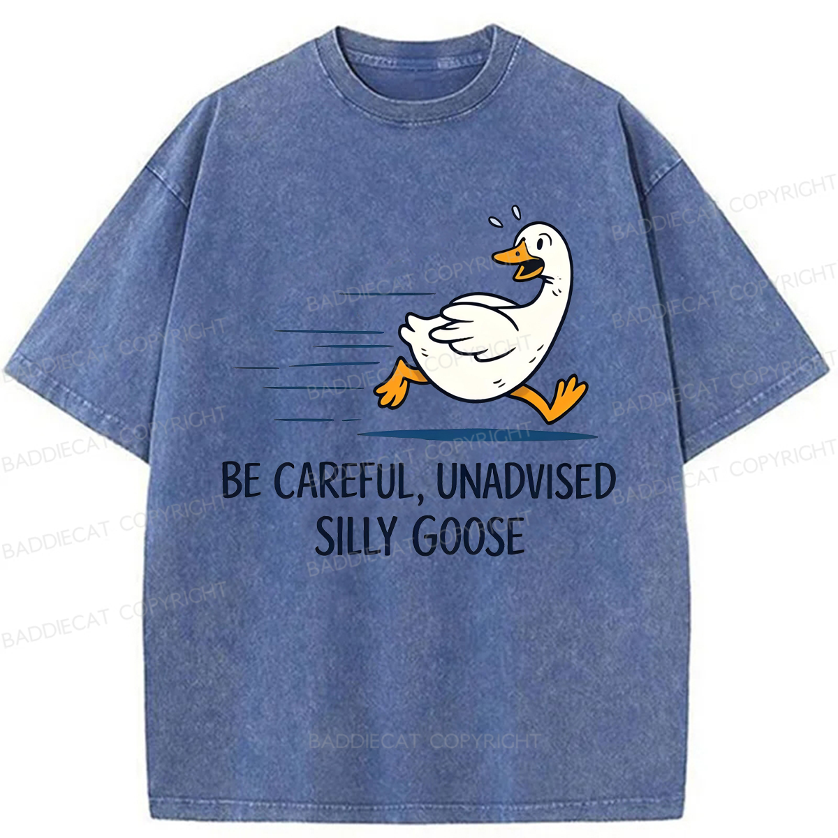 Baddiecat Be Careful Unadvised Silly Goose Washed T-shirt