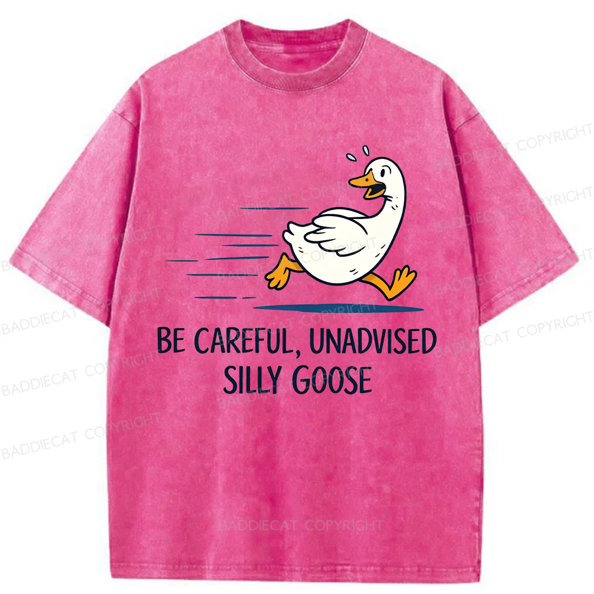 Baddiecat Be Careful Unadvised Silly Goose Washed T-shirt