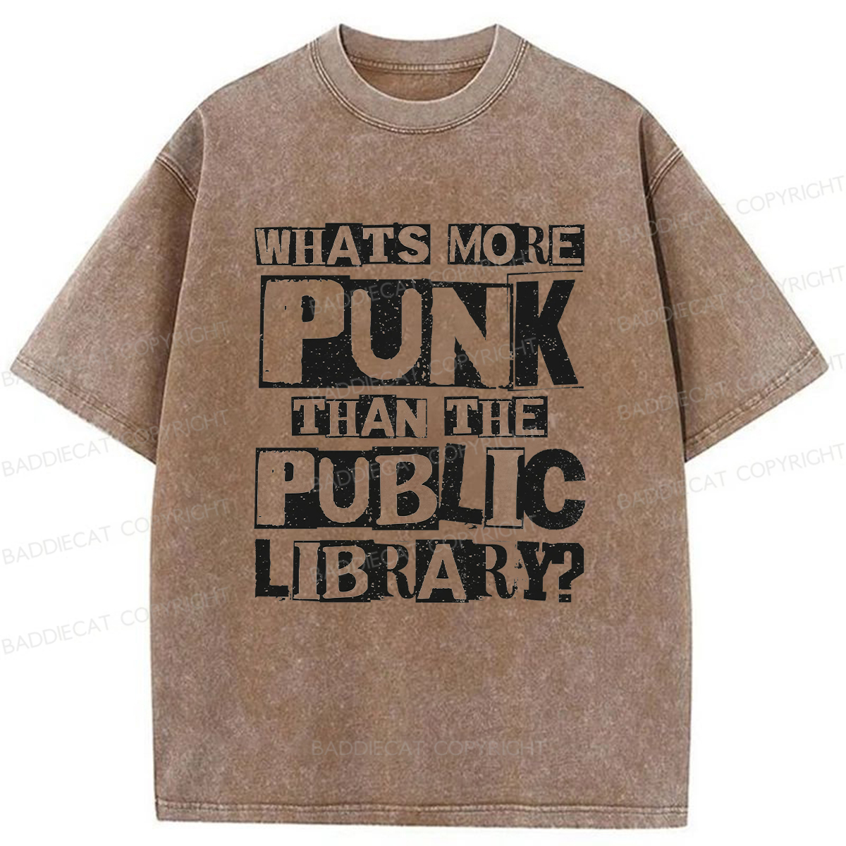 Baddiecat What's More Punk Than The Public Library Washed T-shirt