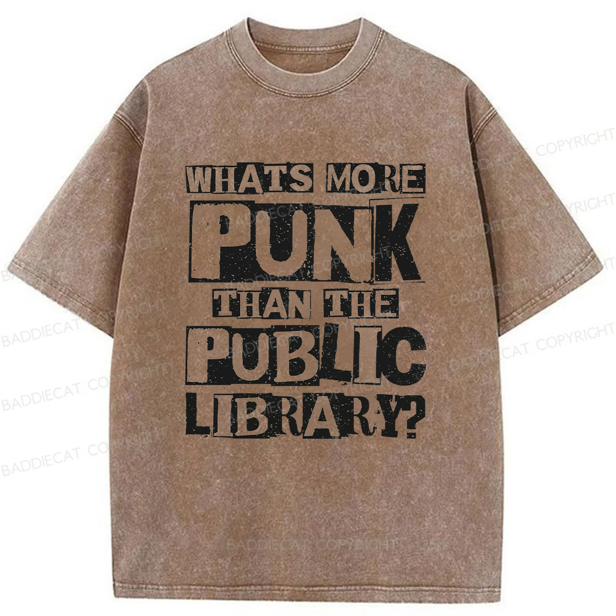 Baddiecat What's More Punk Than The Public Library Washed T-shirt