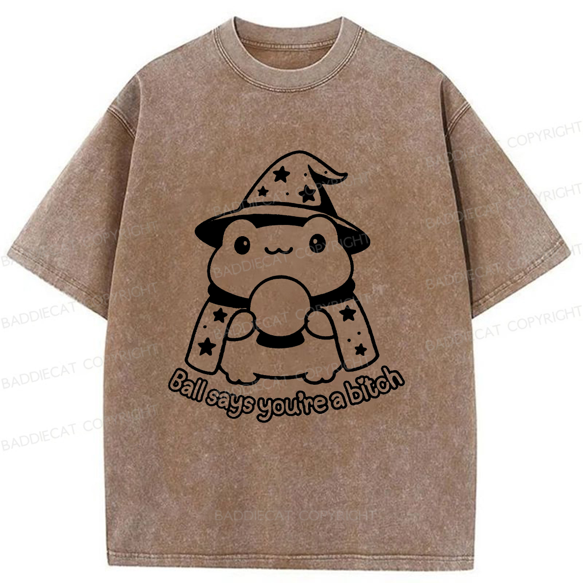 Baddiecat Naive Frog Washed T-shirt