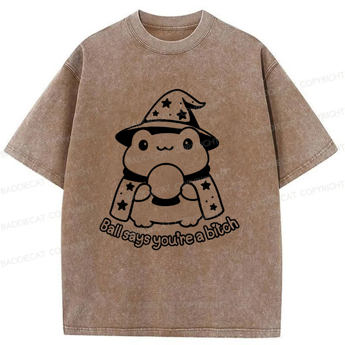 Baddiecat Naive Frog Washed T-shirt