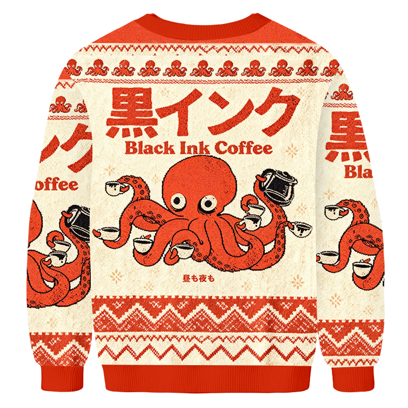 Baddiecat Japanese Octopus Ink Coffee Ugly Sweatshirt