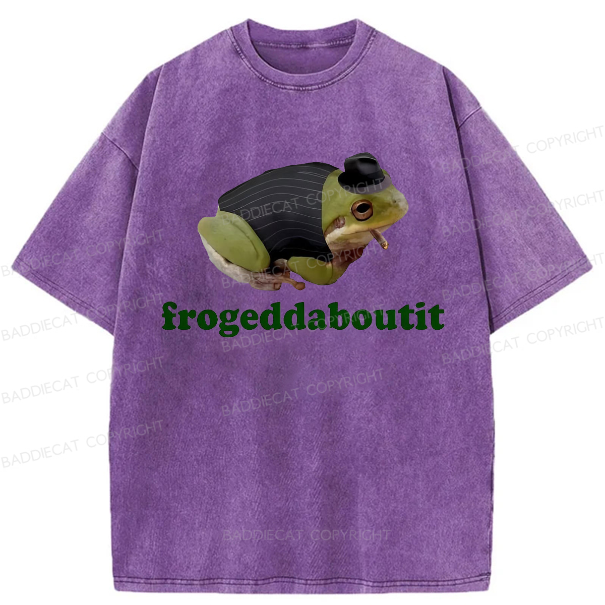 Baddiecat Frogeddaboutit Frog Washed T-shirt