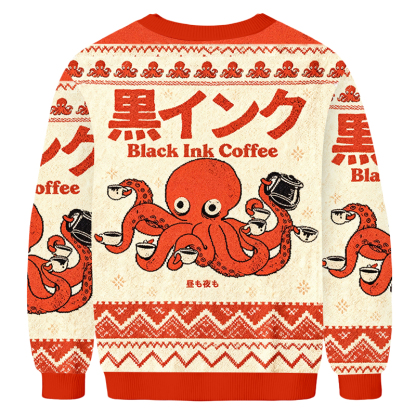 Baddiecat Japanese Octopus Ink Coffee Ugly Sweatshirt