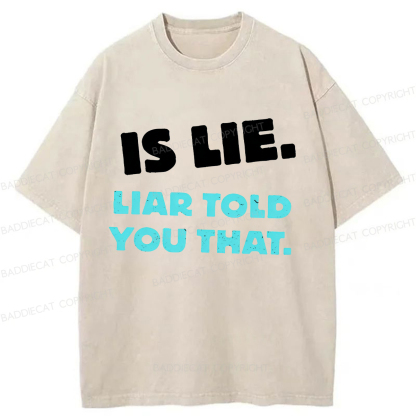 Baddiecat Is Lie Liar Told You That Washed T-shirt