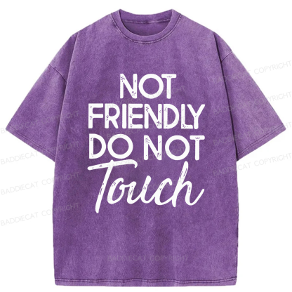 Baddiecat Not Friendly Do Not Touch Washed T-shirt