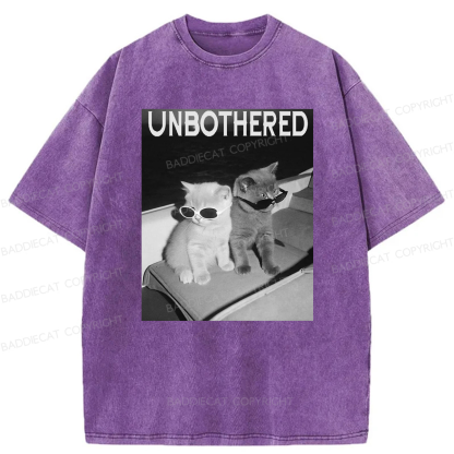 Baddiecat Unbothered Cats Washed T-shirt