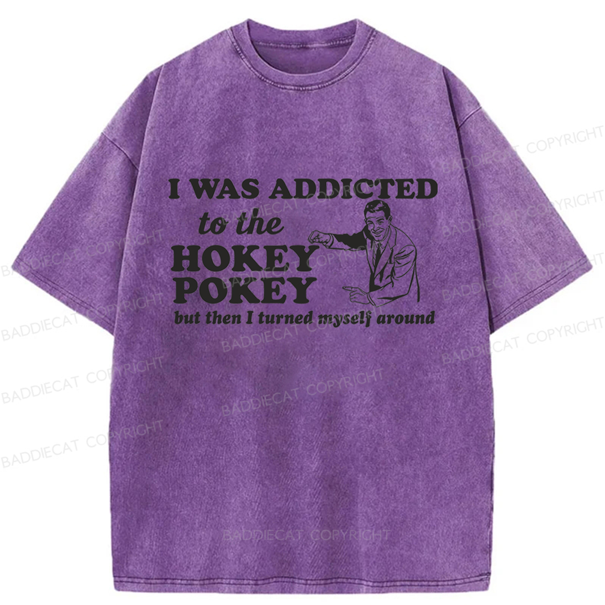 Baddiecat Hokey Pokey Funny Pun Dance Washed T-shirt