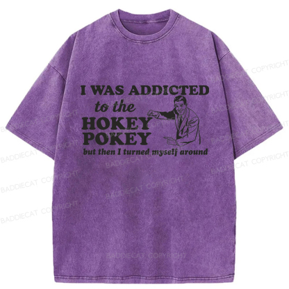 Baddiecat Hokey Pokey Funny Pun Dance Washed T-shirt
