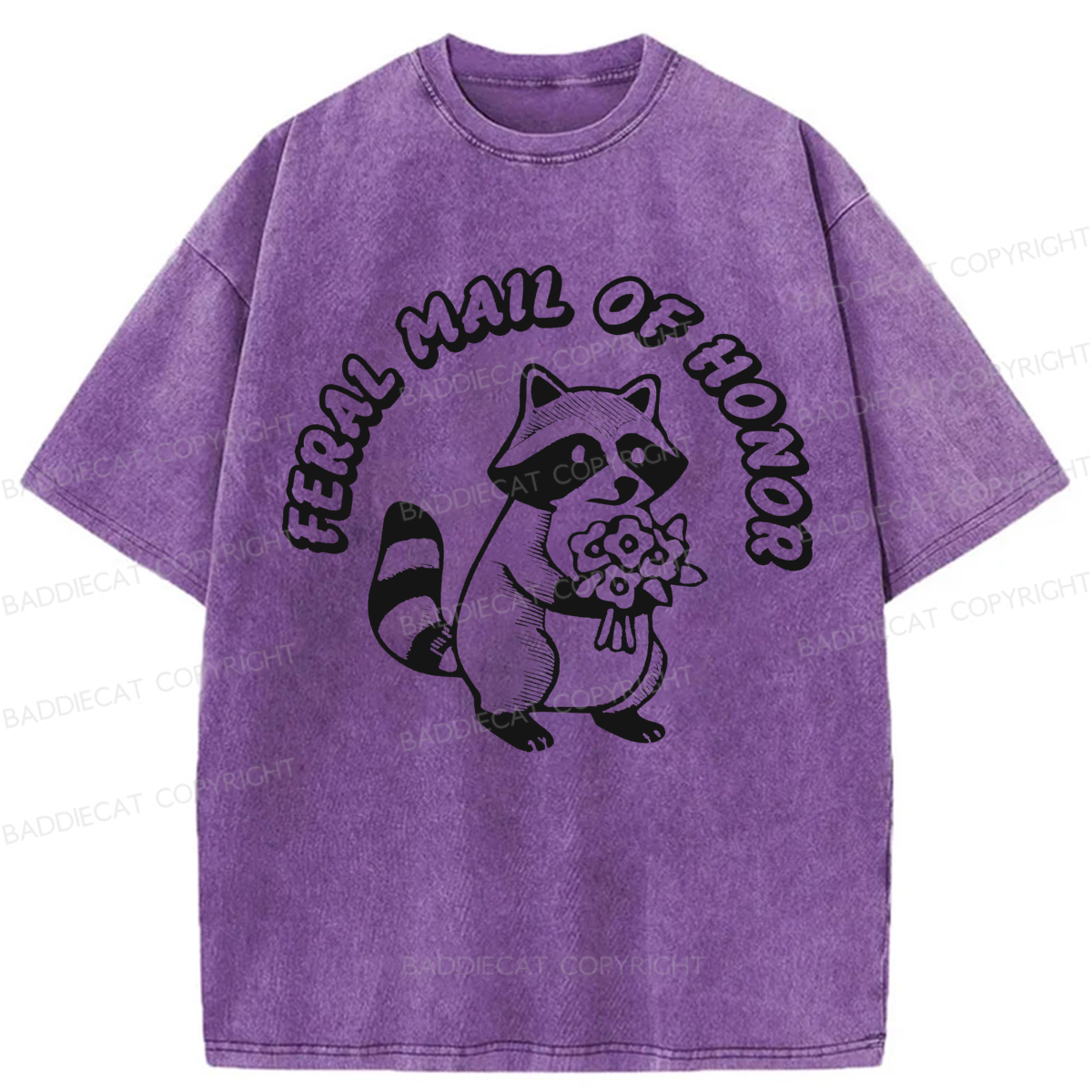 Baddiecat Feral Maid Of Honor Opossum Washed T-shirt