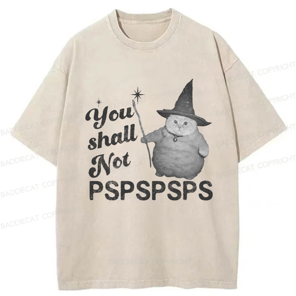 Baddiecat Magical Cat Washed T-shirt