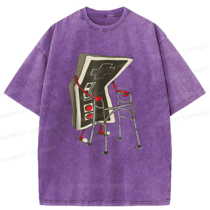 Baddiecat Old Gamer Washed T-shirt
