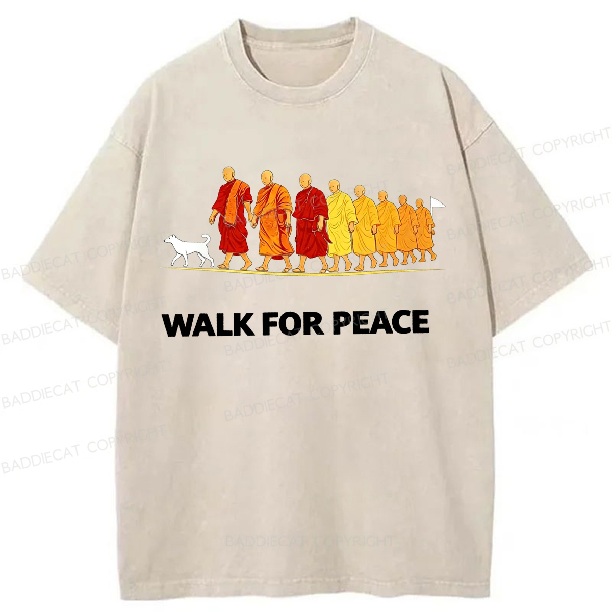 Baddiecat Walk For Peace Washed T-shirt