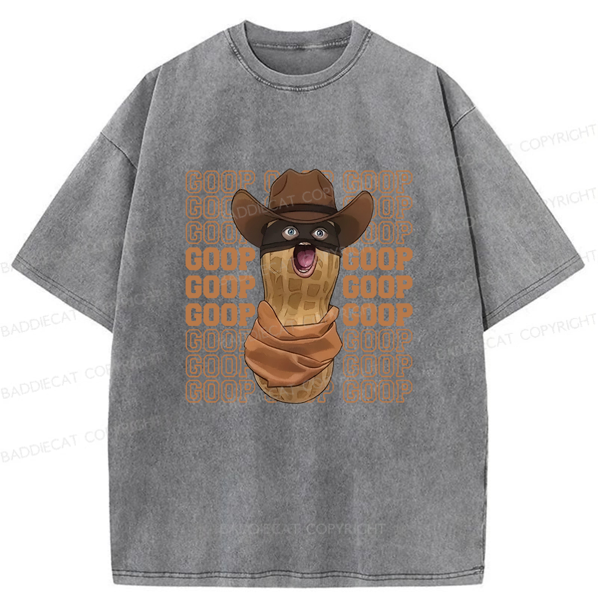 Baddiecat The Burnt Peanut GOOP Meme Washed T-shirt