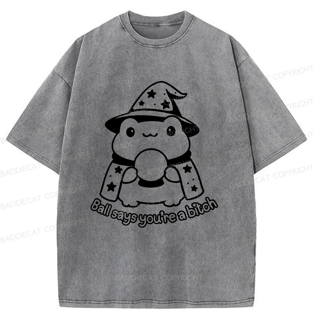 Baddiecat Naive Frog Washed T-shirt