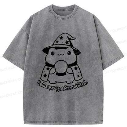 Baddiecat Naive Frog Washed T-shirt