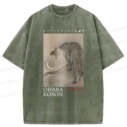Baddiecat Tokyo Japanese Tiger Washed T-shirt