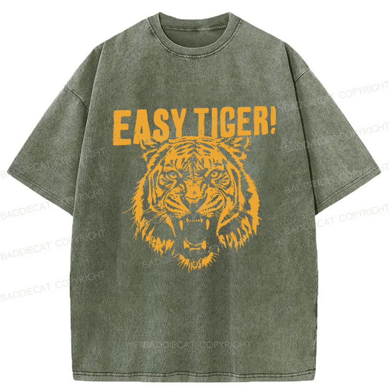 Baddiecat Easy Tiger Washed T-shirt