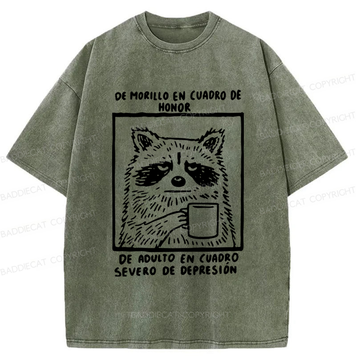 Baddiecat Life Of Contrast Washed T-shirt
