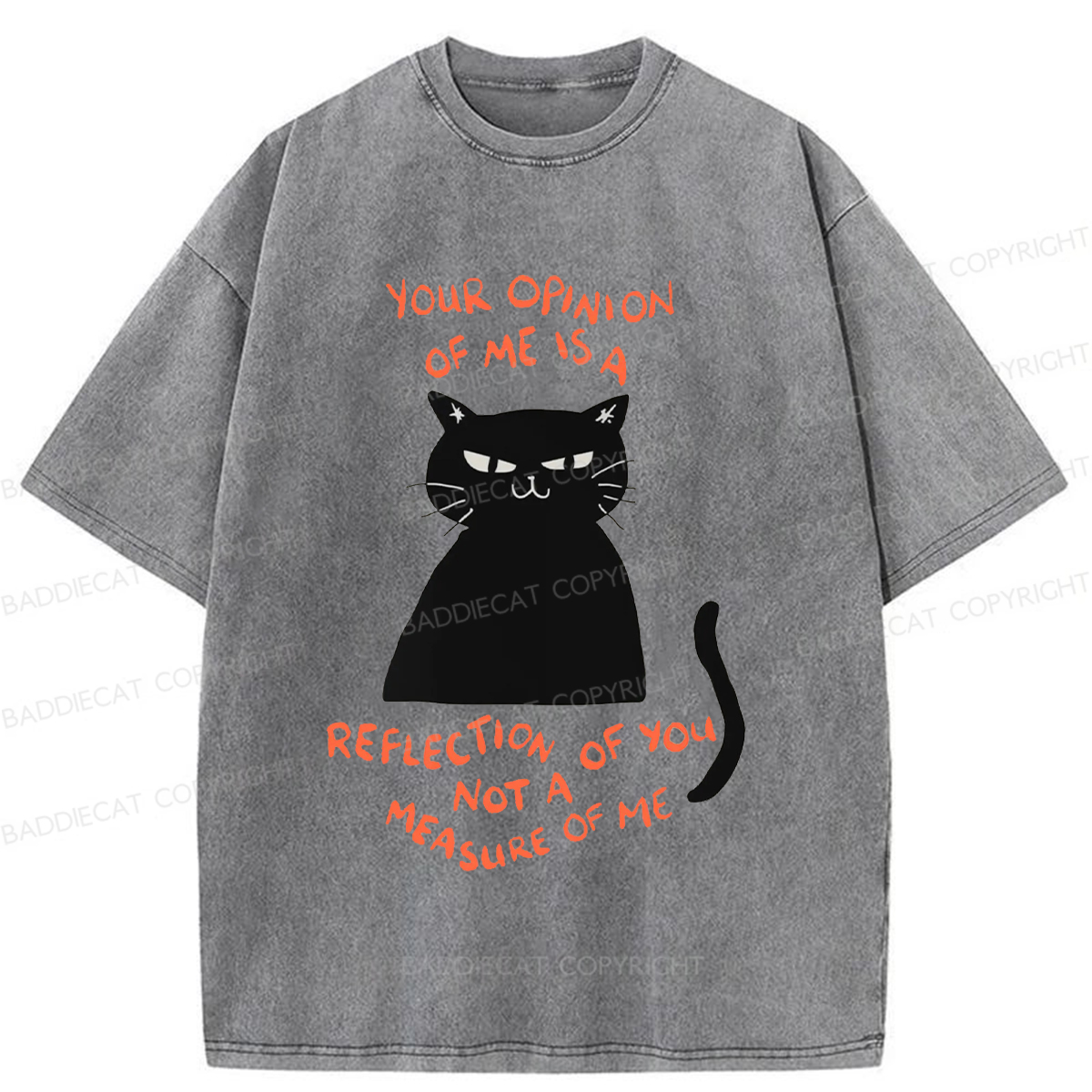 Baddiecat Examining Black Cat Washed T-shirt