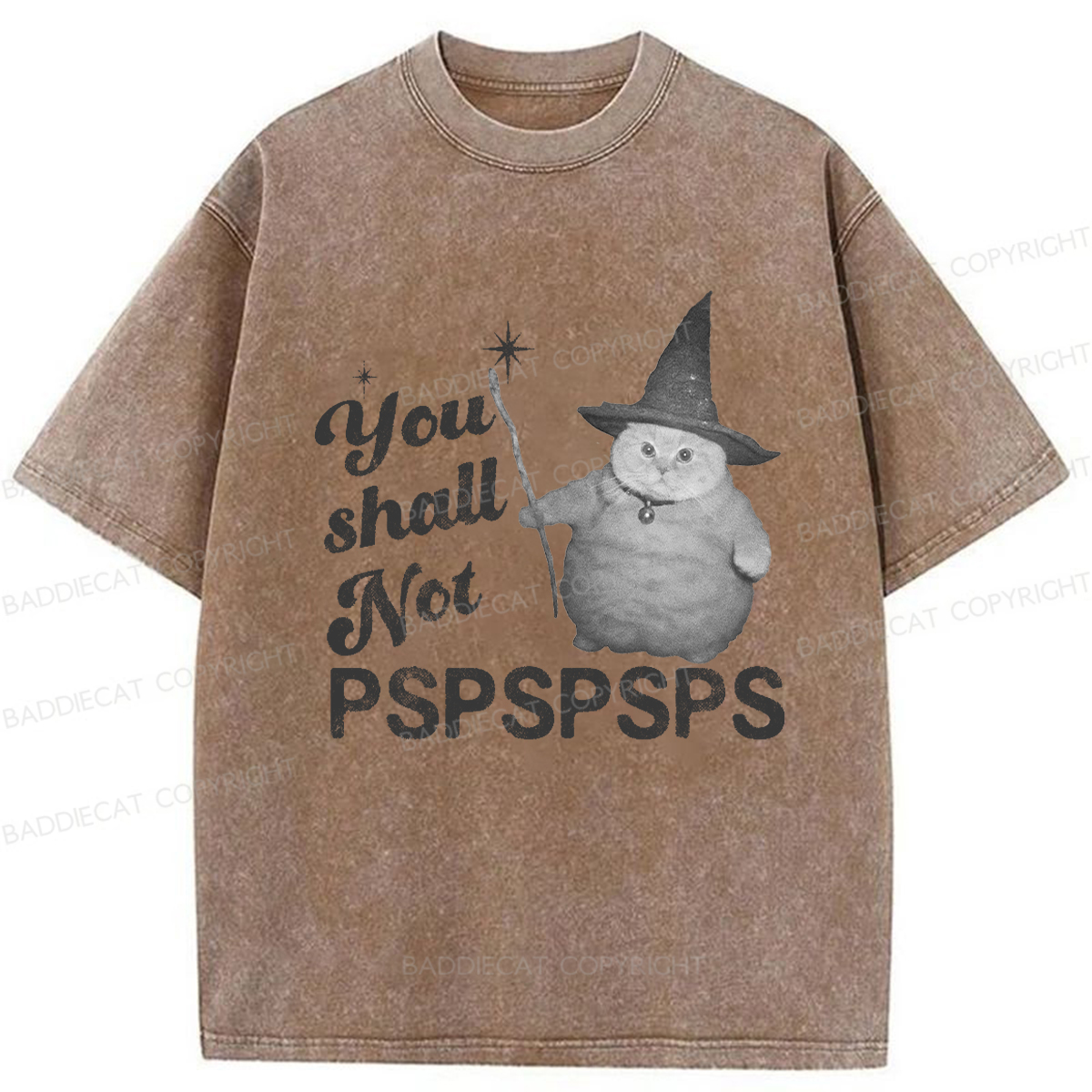 Baddiecat Magical Cat Washed T-shirt