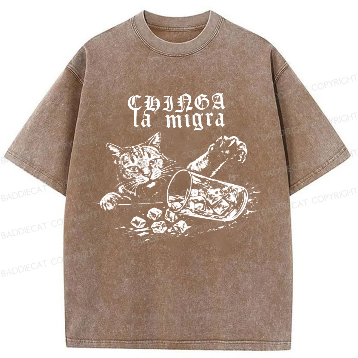 Baddiecat No Ice Cubes Washed T-shirt