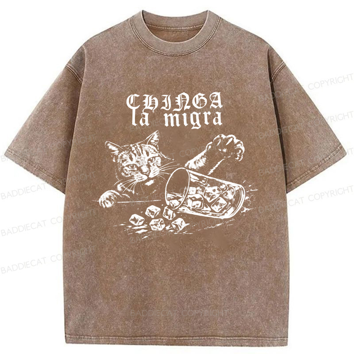 Baddiecat No Ice Cubes Washed T-shirt