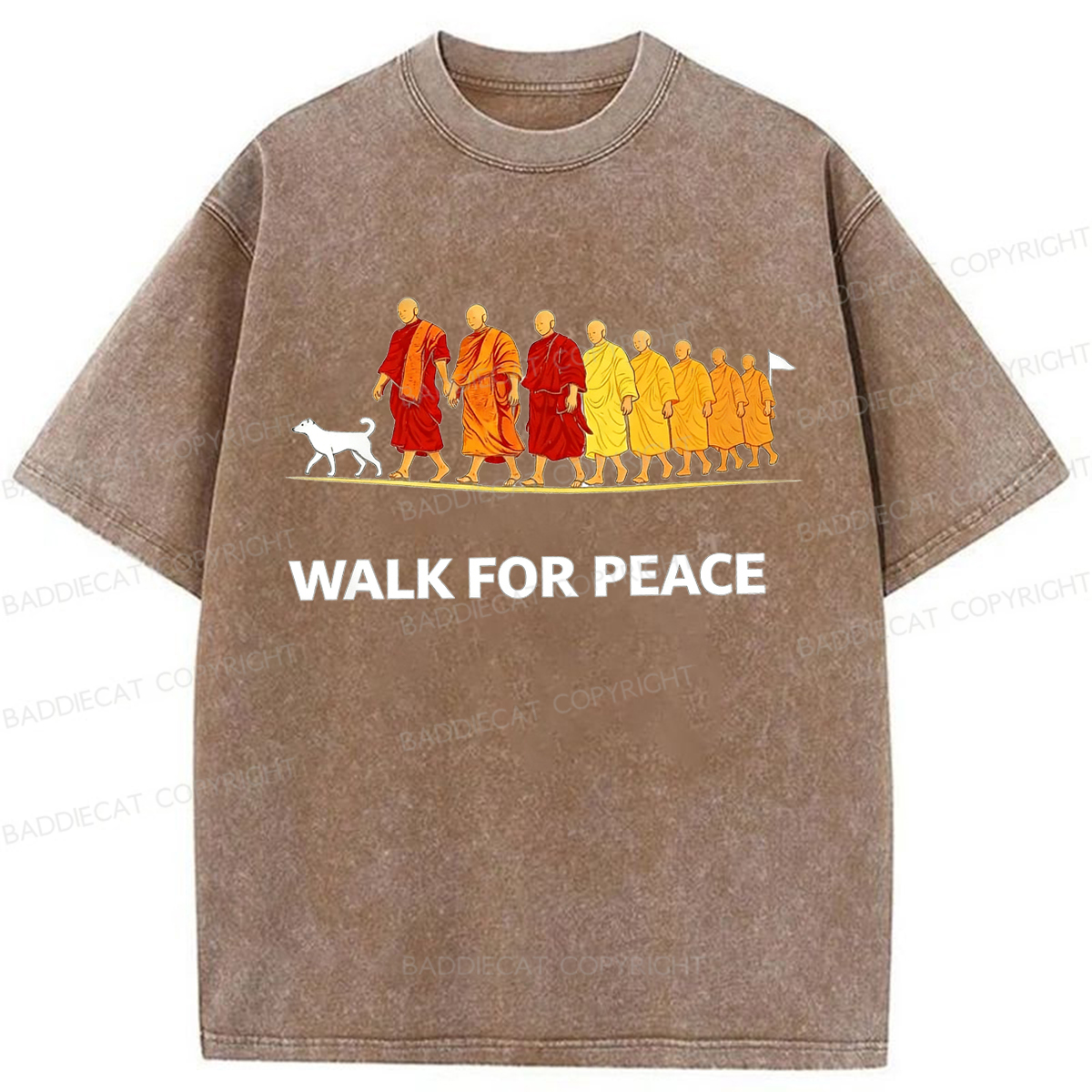 Baddiecat Walk For Peace Washed T-shirt