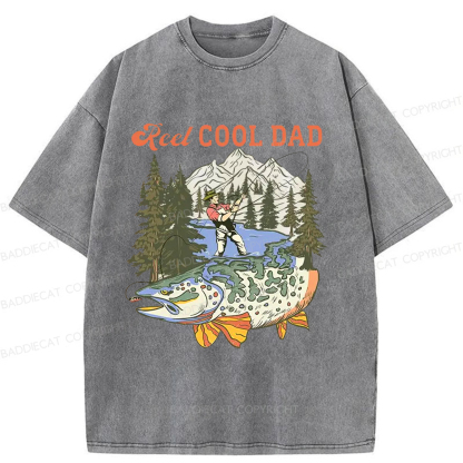Baddiecat Reel Cool Dad Washed T-shirt