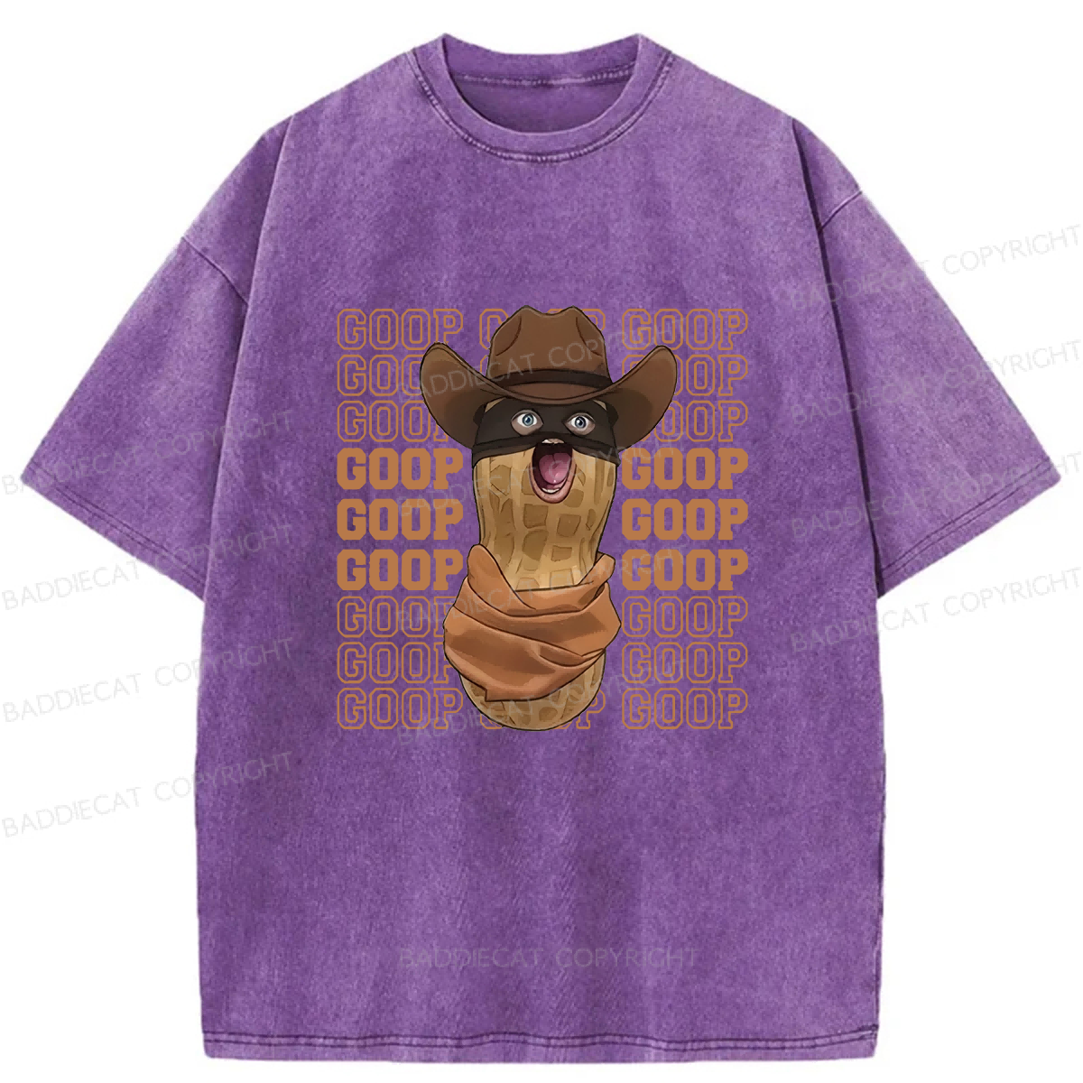 Baddiecat The Burnt Peanut GOOP Meme Washed T-shirt