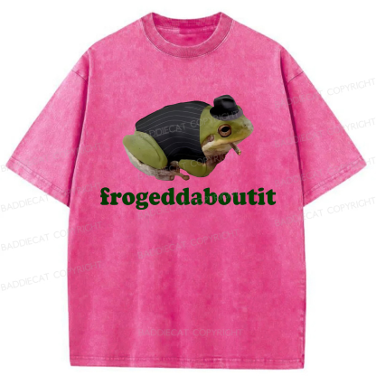 Baddiecat Frogeddaboutit Frog Washed T-shirt