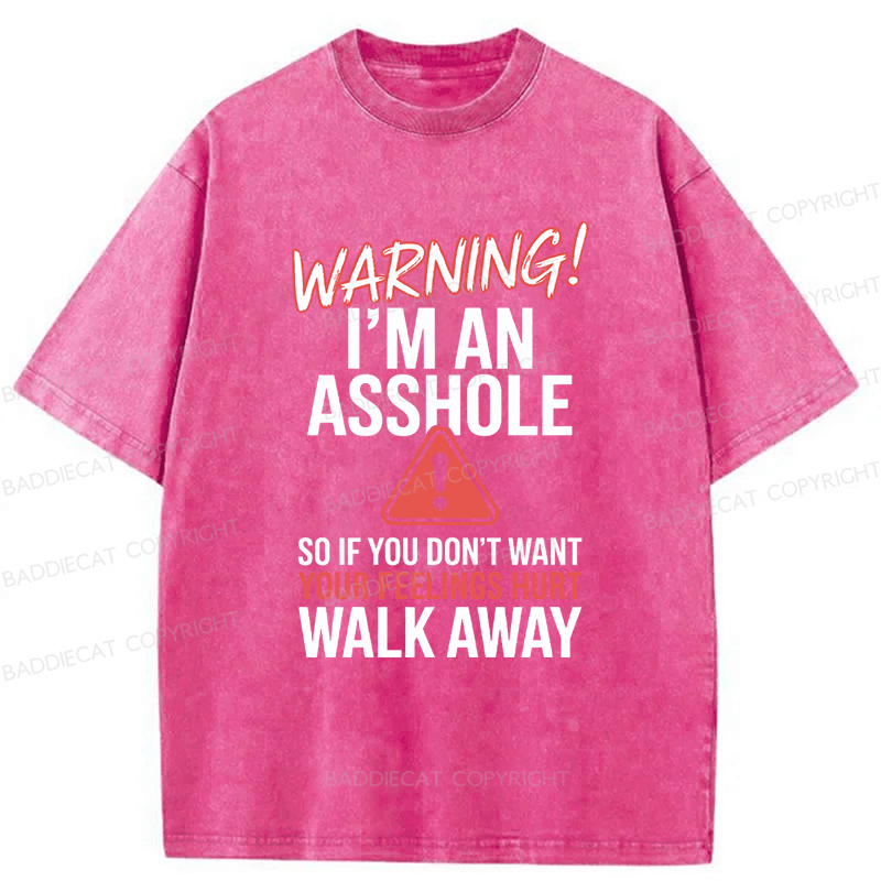Baddiecat Anti Social Warning I'm An Asshole Washed T-shirt