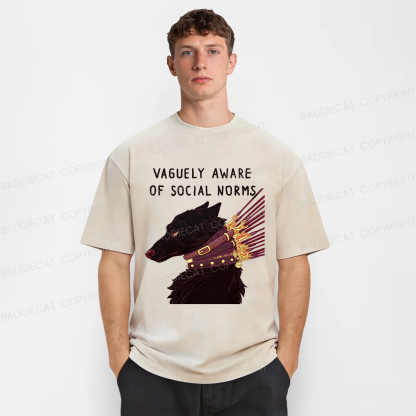 Baddiecat Vaguely Aware Of Social Norms Washed T-shirt