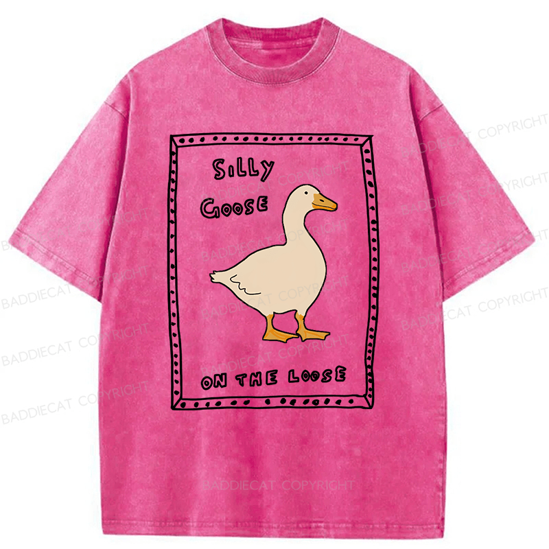 Baddiecat Silly Goose On The Loose Washed T-shirt