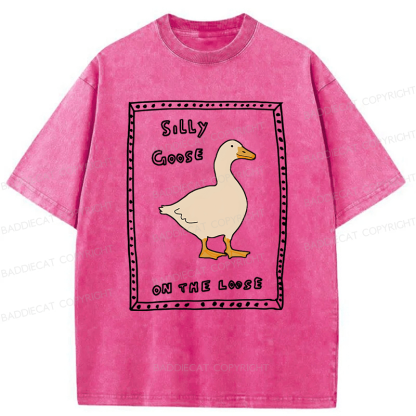 Baddiecat Silly Goose On The Loose Washed T-shirt